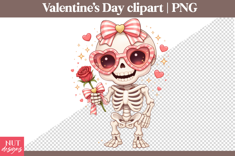 Valentines day clipart Funny Valentine Skeleton Clipart PNG