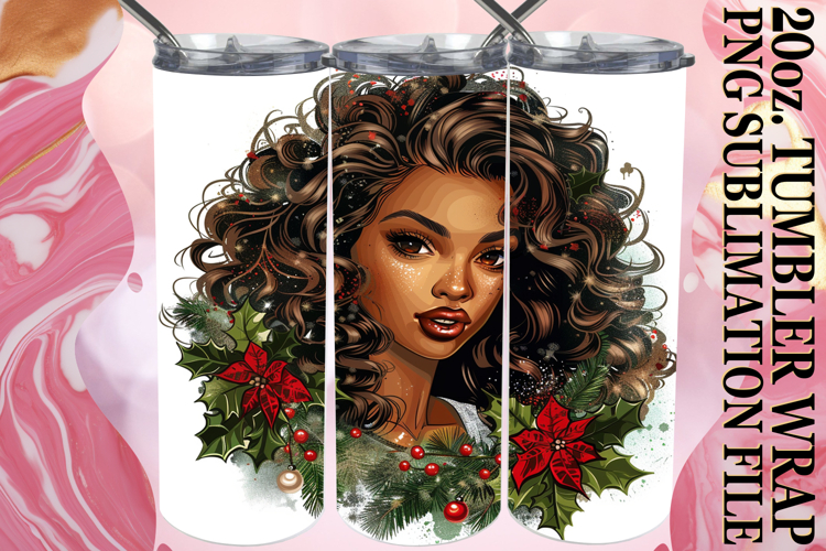 RADIANT SPIRIT 20oz TUMBLER WRAP, Xmas Girl