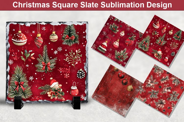 Christmas Square Sublimation Slate Designs