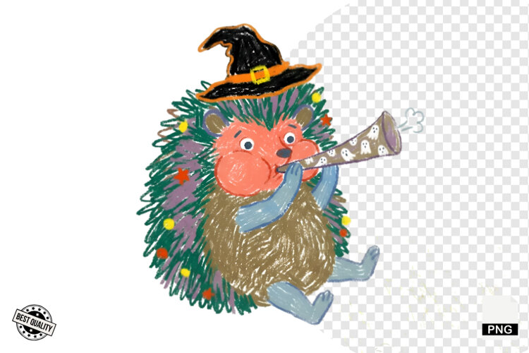 Halloween Hedgehog Clipart example image 1