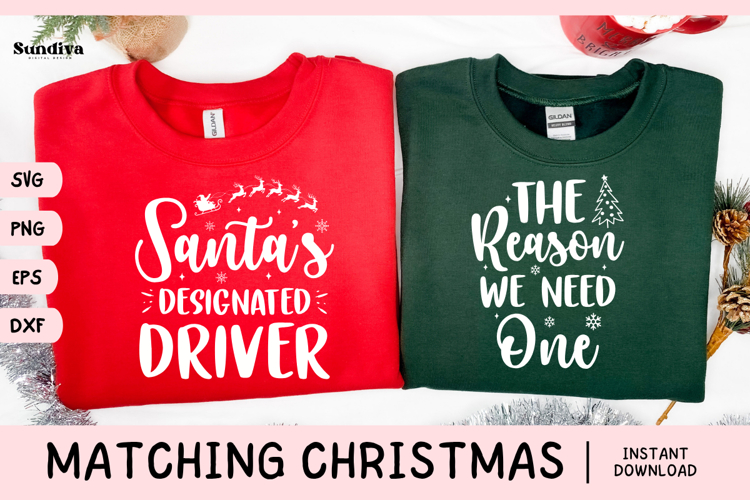 Matching Christmas Quote SVG | Santa's Designated Driver