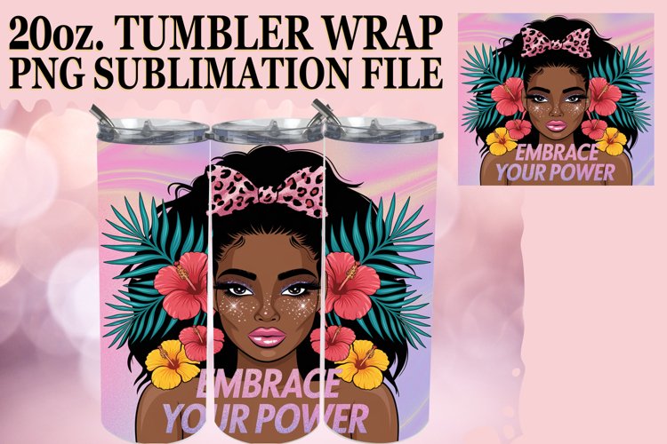 Cozy Gifts 20oz tumbler wrap, Afro Woman