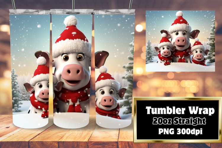 Xmas Winter Charm 3D Cartoon Wrap 20oz