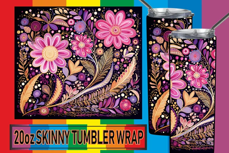 Blossom-Inspired Fantasia: Colorful Tumbler Art