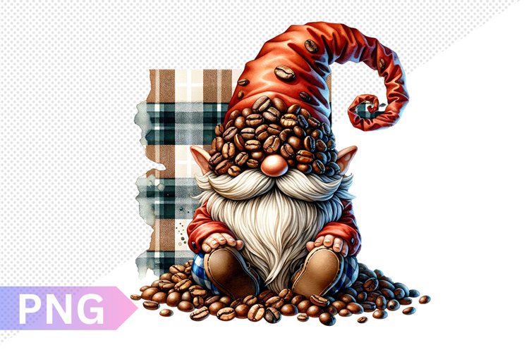 Coffee Gnome Sublimation - Clipart PNG Design