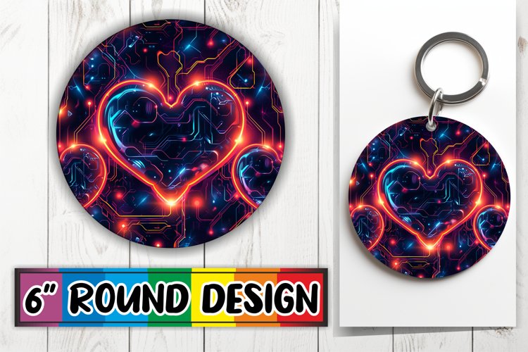 Elegant Heart Round Sublimation