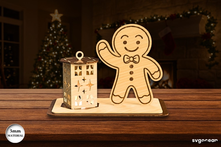 Gingerbread Man Candle Holder Laser Cut | Glowforge | SVG