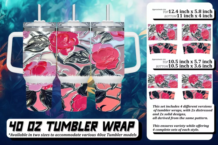 Springtime 3D Flower Tumbler Wrap 40oz