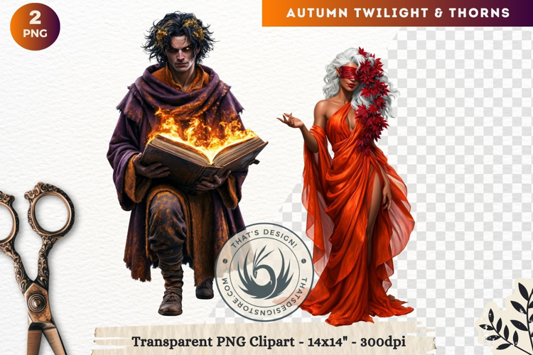 Fantasy Autumn Clipart PNG Twilight Thorns sublimation