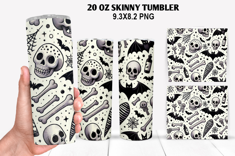 Halloween Skinny Tumbler 20oz Wrap Design, Halloween Tumbler