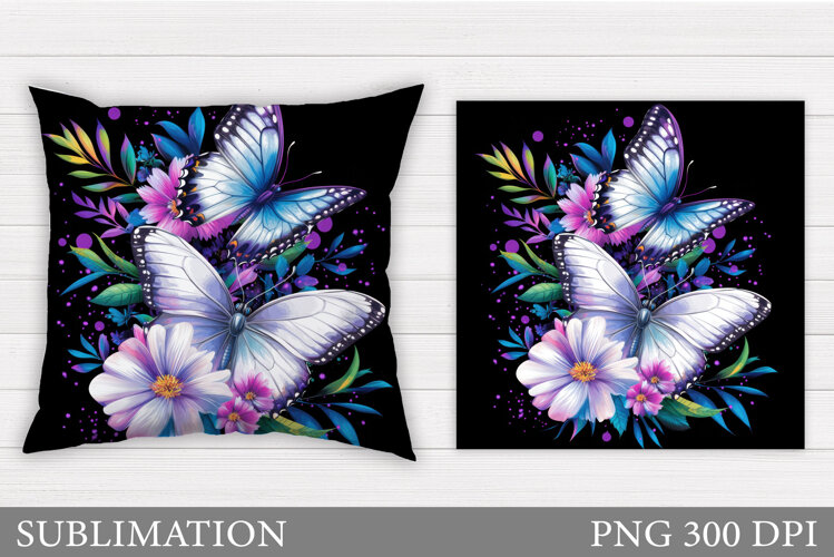 Butterfly Pillow Sublimation. Butterfly Sublimation example image 1