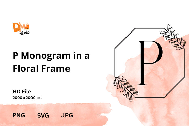 Monogram in a Floral Frame