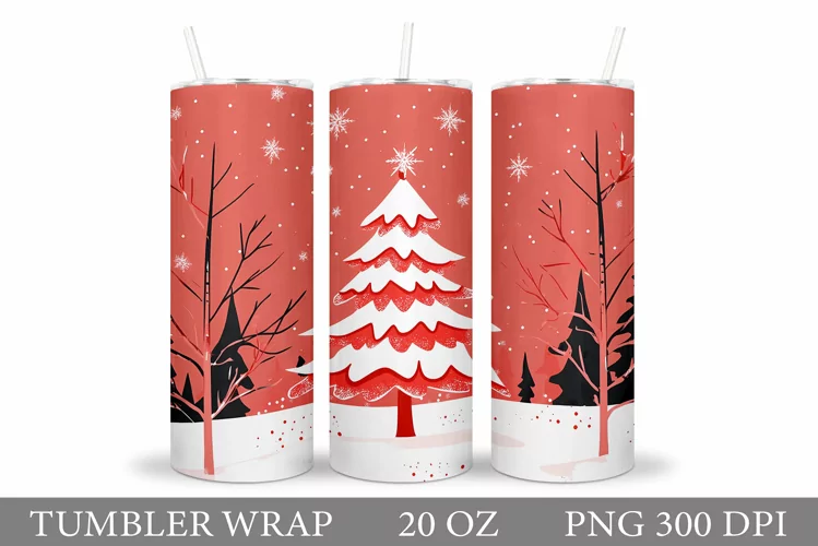 Christmas Tree Tumbler Sublimation. Christmas Tumbler Design
