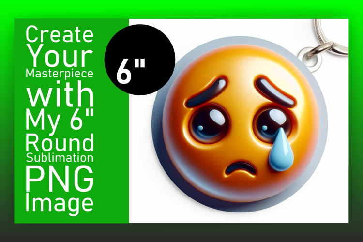 Charming Round Design Keychain PNG , 3D Emoji