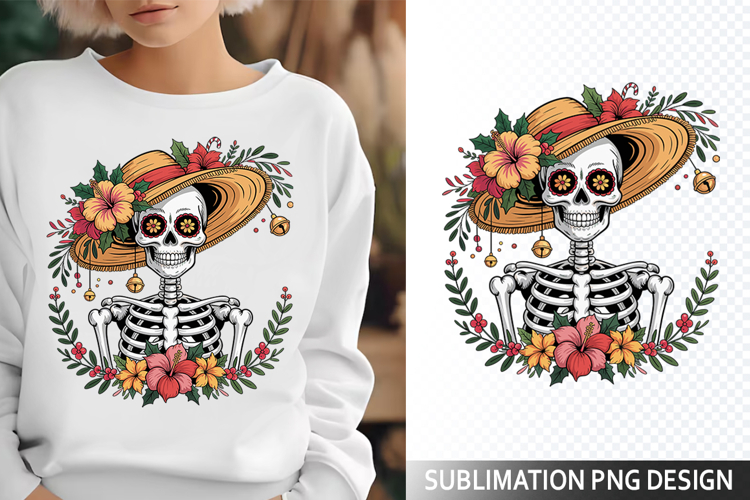 Funny Summer Skeleton Illustration - Sublimation PNG Design