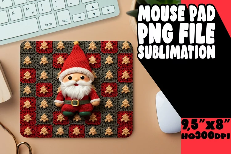 Holiday Cheer Sublimation Mouse Mats with 3D Embroidery