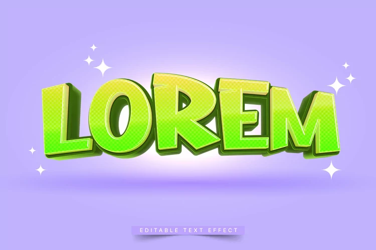 Editable Text Effect for Illustrator. Vector Graphic styles