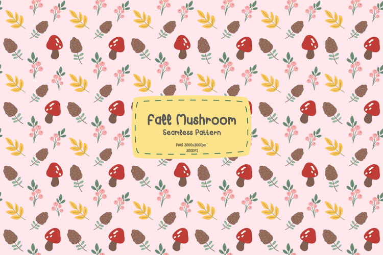 Fall Mushroom seamless pattern