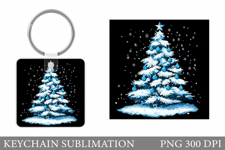 Christmas Tree Keychain. Christmas Keychain Sublimation