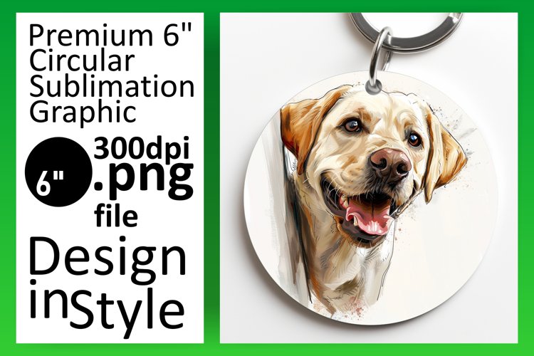 Dog Lovers Whimsy Circle Sublimation Mug Wrap Keychain PNG
