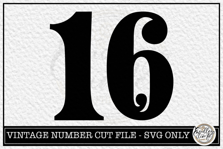 Vintage Number 16 SVG | Antique Postal Cancellation Number