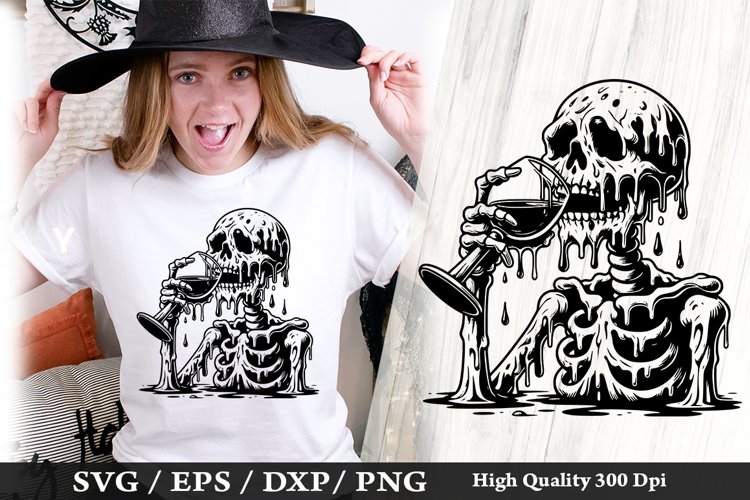 Melting Skeleton SVG Design - Skeleton T shirt Design