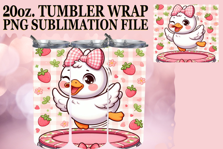 Bright Sublimation 20oz tumbler wrap, Cute Goose