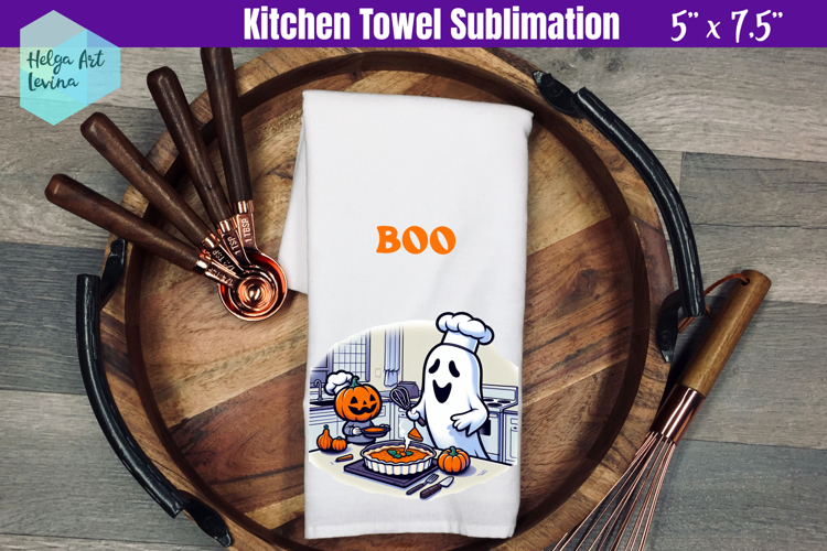 Ghost Kitchen Towel Sublimation