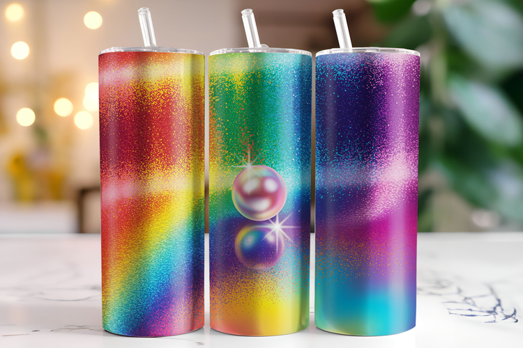 Rainbow Bubbles Tumbler Wrap | Sublimation