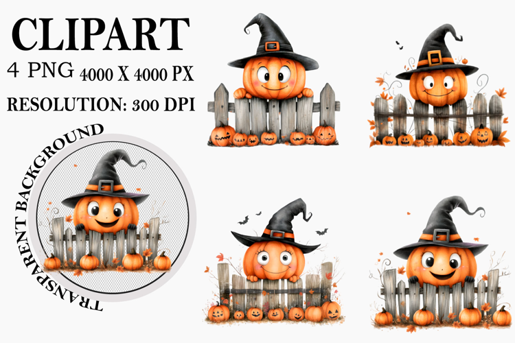 Whimsical Halloween Peeking Clipart PNG Watercolor PNG