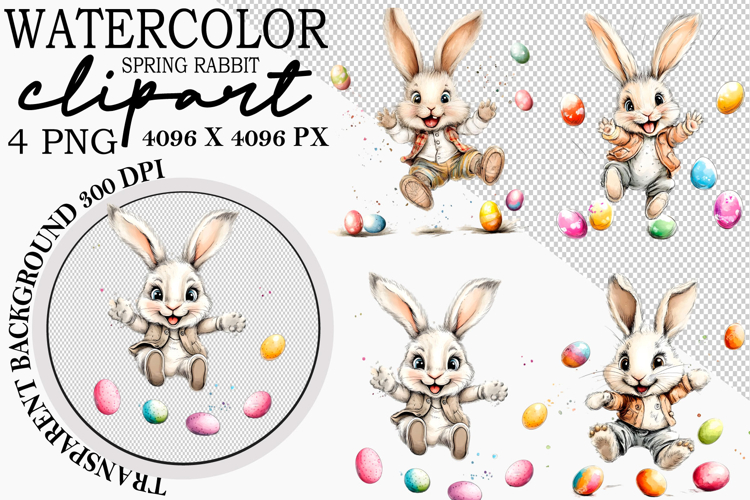 Cute Easter Bunny Clipart Image 15