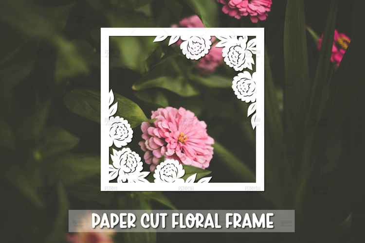Paper cut Floral Frame SVG Cricut,Silhouette Craft
