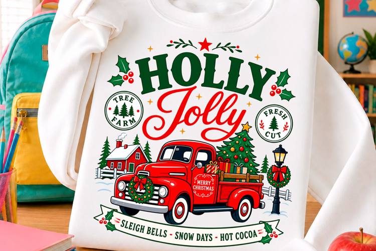 Vintage Christmas Truck Holiday T Shirt Design