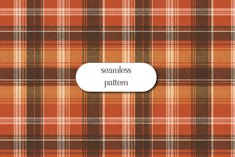 Rustic Orange Plaid Seamless Pattern Digital Paper