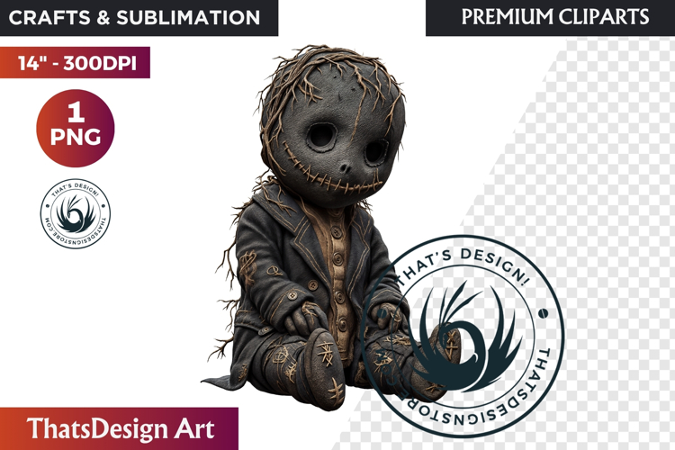 Voodoo doll Halloween Clipart, black Magic gothic witchcraft