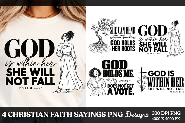 4 Christian Faith Sayings PNG