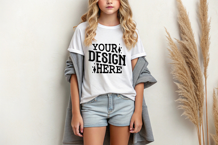 Girl T-shirt Mockups, Baby Mock Up, Styled Stock Mockup