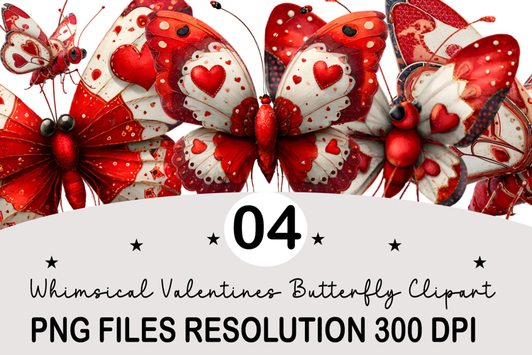 Whimsical Valentines Butterfly Clipart Valentines Png