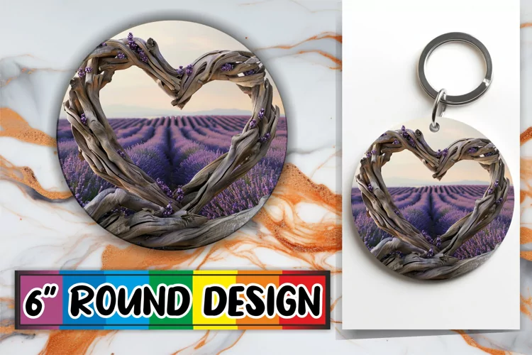Serene Summer Landscape Sublimation 3D Heart Frame