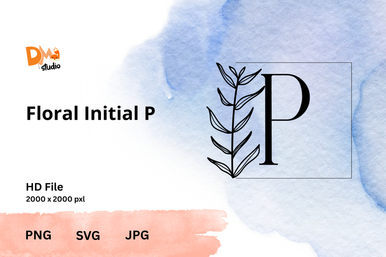Floral Initial - HandDrawn Monogram Alphabet SVG|PNG|JPG