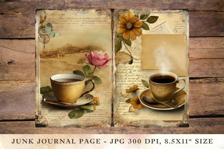 Printable Junk Journal Pages coffee 1