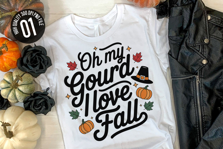 Oh My Gourd I Love Fall - Autumn t-shirt Design
