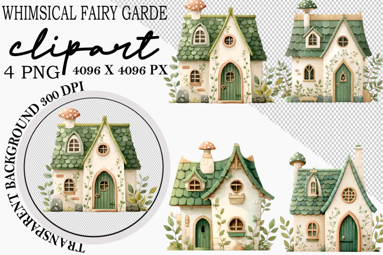 Whimsical Fairy Garden Clipart PNG