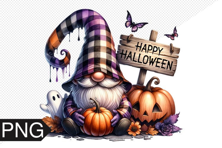 Halloween Gnome Sublimation, Gnome Clipart PNG