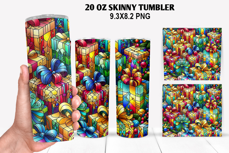 Christmas Skinny Tumbler 20oz Wrap Design, Christmas Tumbler