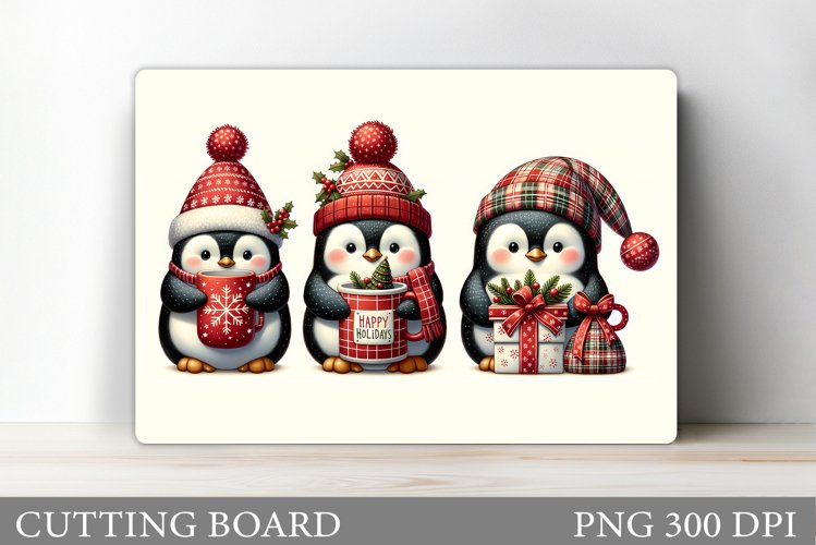 Penguin Cutting Board. Christmas Cutting Board Sublimation example image 1