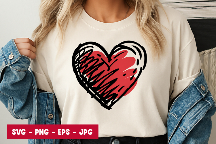 Rough Scribble Heart Art SVG PNG