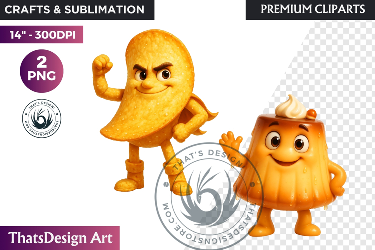 Fantasy Junk Food Characters RPG Clipart Sweets PNG Graphics