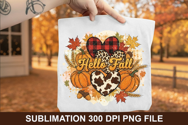 Hello fall Sublimation - Halloween PNG Design