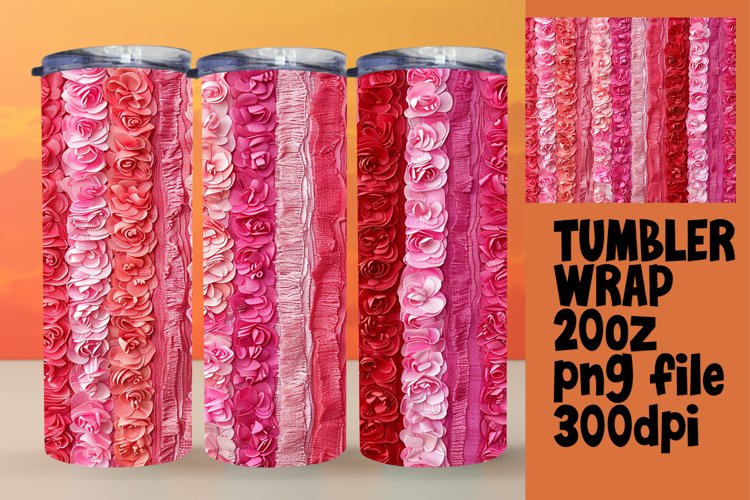 Bold Stripe and Blossom Tumbler Art example image 1